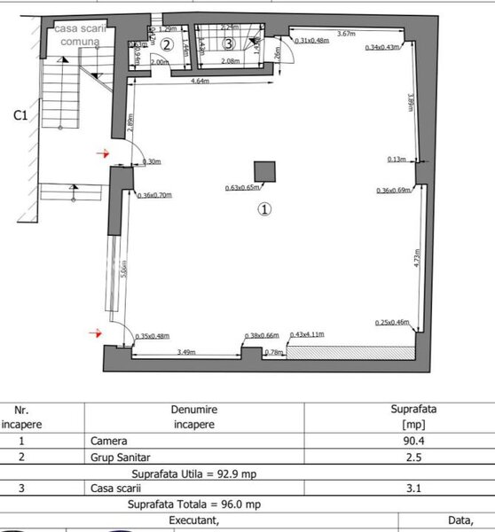 Spatiu birouri Piata Unirii, 93 mp, open space